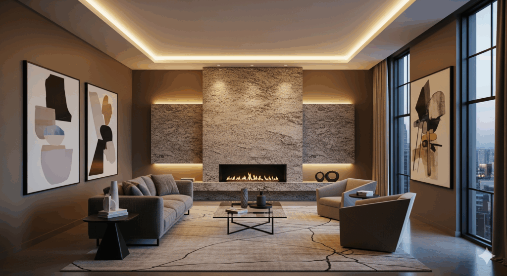 How to Make a Beige and Stone Fireplace Look Nice