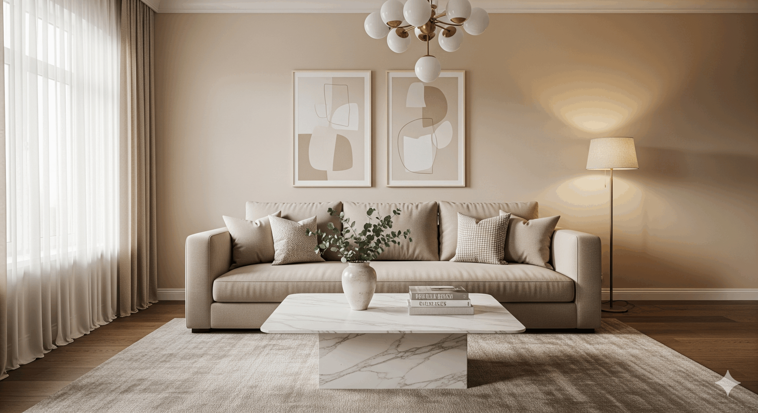 Mixing beige with gray, white, and other neutral stones